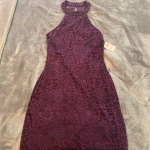charlotte russe mini purple lace bodycon dress